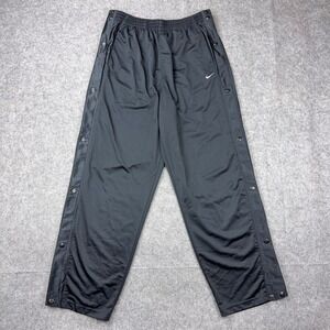 VTG Nike Pants‎ Mens 2XL Black Tearaway Snap Shiny Dazzle Hoops Warmup Y2K
